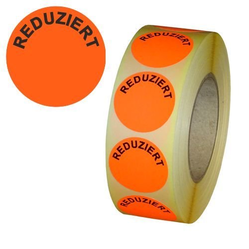 Aktionsetiketten "REDUZIERT" - Durchmesser 30 mm - Leuchtrot - 10 x 1.000 Stück Aktionsetiketten "REDUZIERT" - Durchmesser 30 mm - Leuchtrot - 10 x 1.000 Stück von Etikettenshop Thon