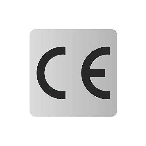 CE Aufkleber PE-Folie - 15x15 mm - silber (100) von Etikettenshop Thon