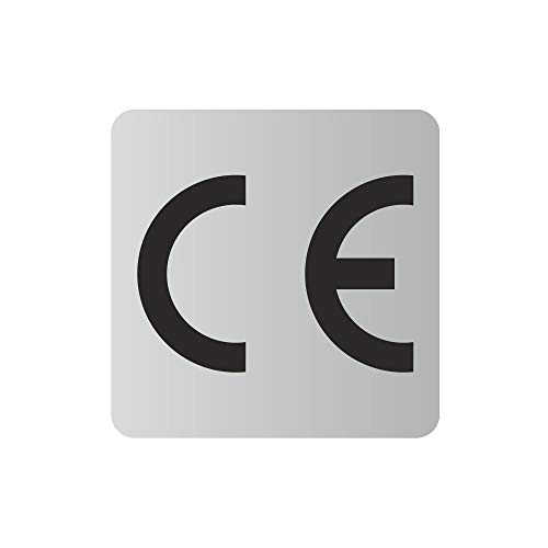 CE Aufkleber PE-Folie - 15x15 mm - silber (1000) von simhoa