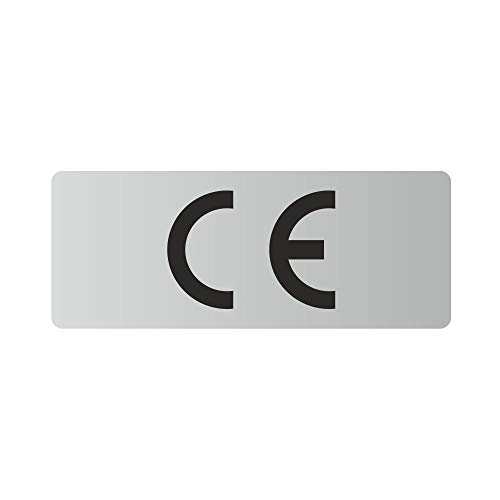 CE Aufkleber PE-Folie - 20x8 mm - silber (100) von Etikettenshop Thon