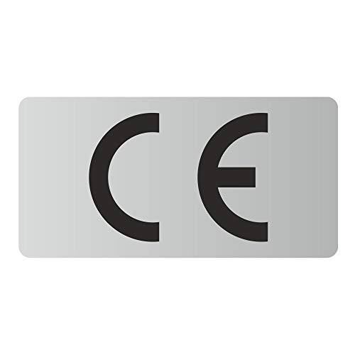CE Aufkleber PE-Folie - 30x15 mm - silber (500) von Etikettenshop Thon