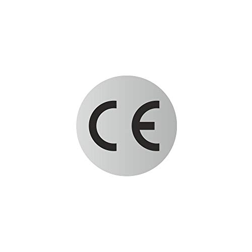 CE Aufkleber PE-Folie - Durchmesser 10 mm - silber (100) von Etikettenshop Thon