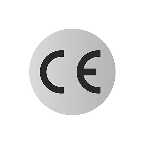 CE Aufkleber PE-Folie - Durchmesser 15 mm - silber (500) von Etikettenshop Thon