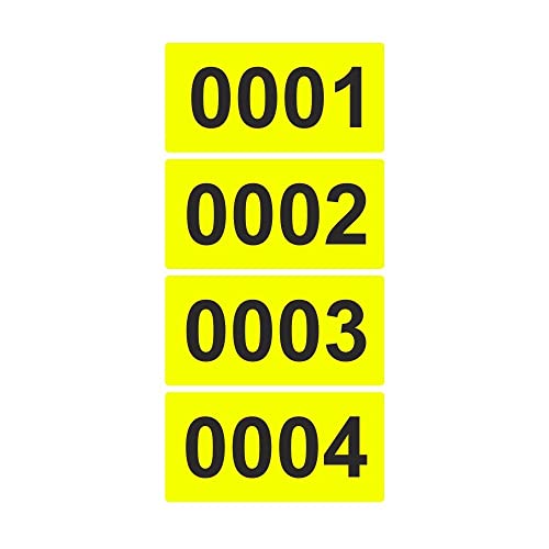 Etiketten/Aufkleber auf Rolle - LEUCHTGELB - fortlaufend nummeriert - 100 x 50 mm (2000) von Etikettenshop Thon