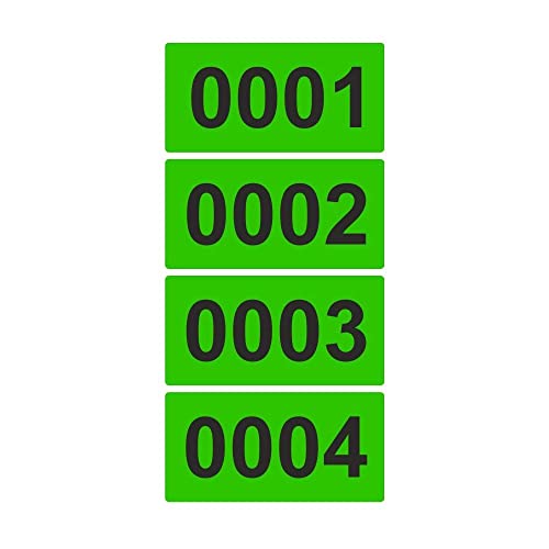 Etiketten/Aufkleber auf Rolle - LEUCHTGRÜN - fortlaufend nummeriert - 100 x 50 mm (2000) von Etikettenshop Thon