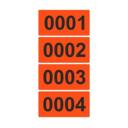 Etiketten/Aufkleber auf Rolle - LEUCHTROT - fortlaufend nummeriert - 100 x 50 mm (500) von simhoa