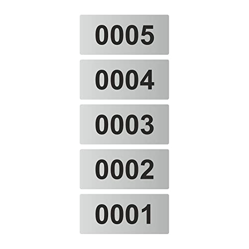 Etiketten/Aufkleber auf Rolle - Polyester silber - fortlaufend nummeriert - 56 x 25 mm (500) von Etikettenshop Thon