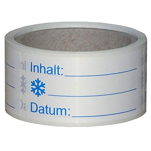 Gefrieretiketten, Tiefkühlaufkleber aus Folie 62 x 30 mm - Blau (200) von simhoa
