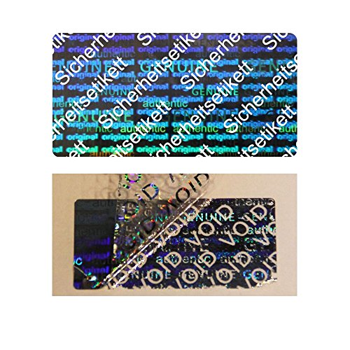 Hologramm VOID Sicherheitsetiketten "Sicherheitsetikett" auf Rolle - 30 x 15 mm - 1000 Stück (Weiß) von Etikettenshop Thon