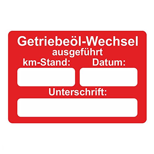KFZ Serviceaufkleber/Inspektionsaufkleber 60 x 40 mm - 250 Stück - verschiedene Varianten (Getriebeöl-Wechsel) von Etikettenshop-Thon