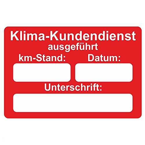 KFZ Serviceaufkleber/Inspektionsaufkleber 60 x 40 mm - 250 Stück - verschiedene Varianten (Klima-Kundendienst) von Etikettenshop-Thon