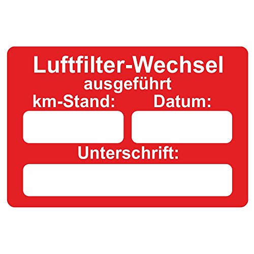 KFZ Serviceaufkleber/Inspektionsaufkleber 60 x 40 mm - 250 Stück - verschiedene Varianten (Luftfilter-Wechsel) von Etikettenshop Thon