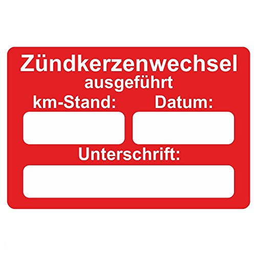 KFZ Serviceaufkleber/Inspektionsaufkleber 60 x 40 mm - 250 Stück - verschiedene Varianten (Zündkerzenwechsel) von Etikettenshop-Thon