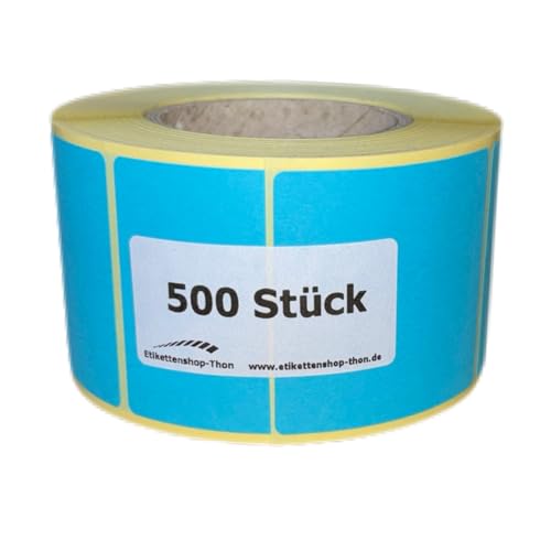 Markierungspunkte/Klebepunkte, eckig 50 x 50 mm - Blau - selbstklebend zum beschriften, 500 Stück/Rolle (1) von Etikettenshop Thon