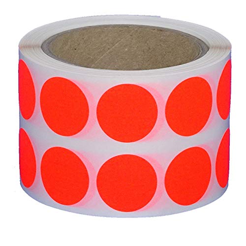Markierungspunkte/Klebepunkte auf Rolle - Ø 20 mm - 1.000 Stück (Leuchtrot) von simhoa