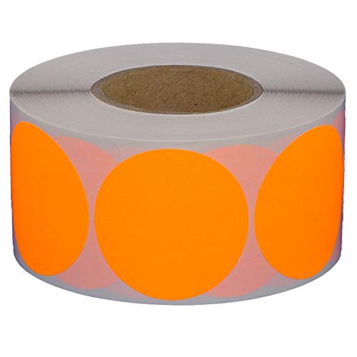 Markierungspunkte/Klebepunkte auf Rolle - Ø 50 mm - Leuchtorange - 1.000 Stück von Etikettenshop Thon