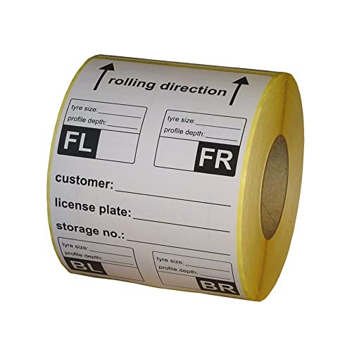 Reifenetiketten für Einlagerung/tire labels EXTRA STARK haftend - 100 x 150 mm - 200 Stück - Variante B - Englisch von simhoa