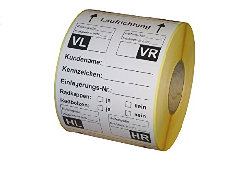 Reifenetiketten für Einlagerung auf Rolle - EXTRA STARK haftend - 100 x 150 mm - 200 Stück - Variante A Reifenetiketten für Einlagerung auf Rolle - EXTRA STARK haftend - 100 x 150 mm - 200 Stück - Variante A von simhoa