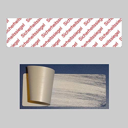 SECURITY WHITE PE - Sicherheitsetiketten "Sicherheitssiegel" auf Rolle - 80 x 20 mm - 1000 Stück (Rot) von Etikettenshop Thon