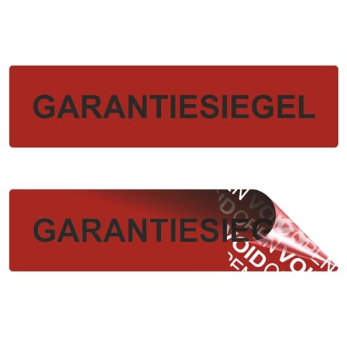 VOID OPEN Siegel - rückstandsfreie Sicherheitsetiketten "GARANTIESIEGEL" auf Rolle - 80 x 20 mm - rot (500) von Etikettenshop-Thon
