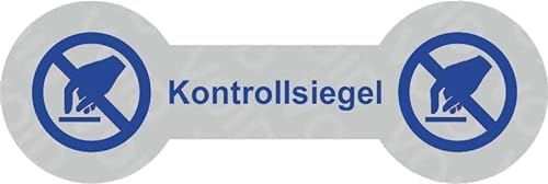 VOID Sicherheitsetiketten"Kontrollsiegel mit Logo" auf Rolle - 60 x 20 mm (Blau - 100 Stück) von Etikettenshop Thon