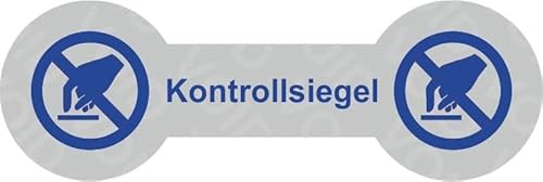 VOID Sicherheitsetiketten "Kontrollsiegel mit Logo" auf Rolle - 60 x 20 mm (Blau - 1000 Stück) von Etikettenshop Thon