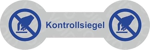 VOID Sicherheitsetiketten "Kontrollsiegel mit Logo" auf Rolle - 60 x 20 mm (Blau - 500 Stück) von Etikettenshop Thon