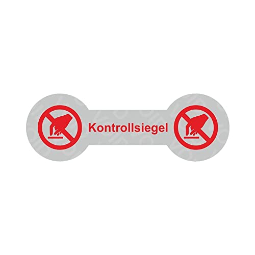 VOID Sicherheitsetiketten "Kontrollsiegel mit Logo" auf Rolle - 60 x 20 mm (Rot - 100 Stück) von simhoa