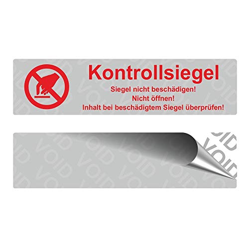 VOID Sicherheitsetiketten"Kontrollsiegel mit Logo" auf Rolle - 80 x 20 mm - Rot (100) von simhoa