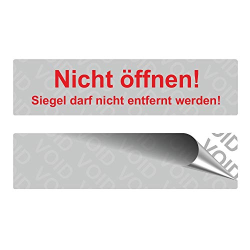 VOID Sicherheitsetiketten"Nicht öffnen!" auf Rolle - 80 x 20 mm - Rot (100) von Etikettenshop Thon