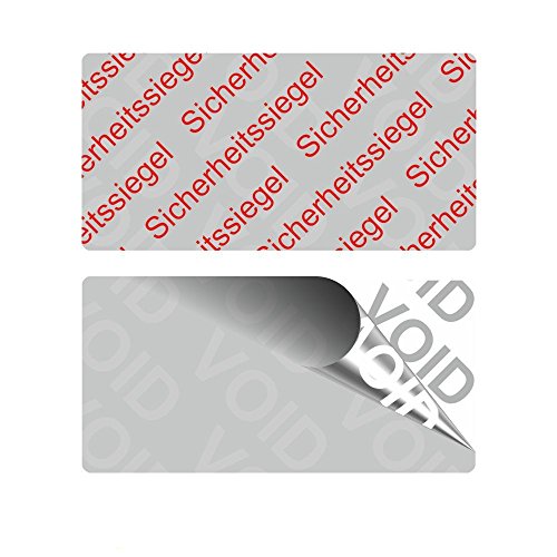 VOID Sicherheitsetiketten "Sicherheitssiegel" auf Rolle - 28 x 14 mm - 1000 Stück - silber von Etikettenshop Thon