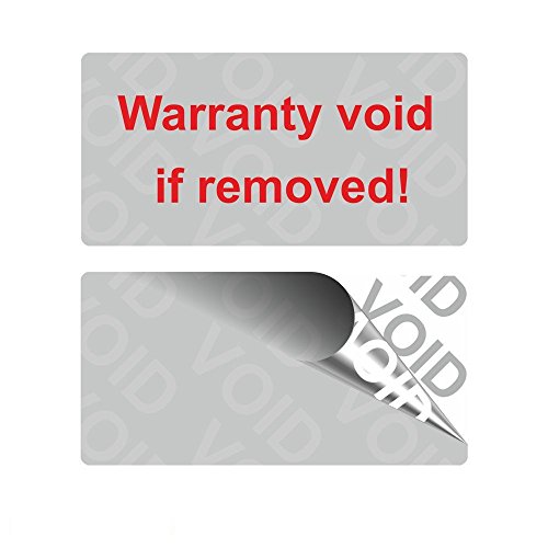 VOID Sicherheitsetiketten "Warranty void" auf Rolle - 40 x 20 mm - 1000 Stück - silber von Etikettenshop Thon