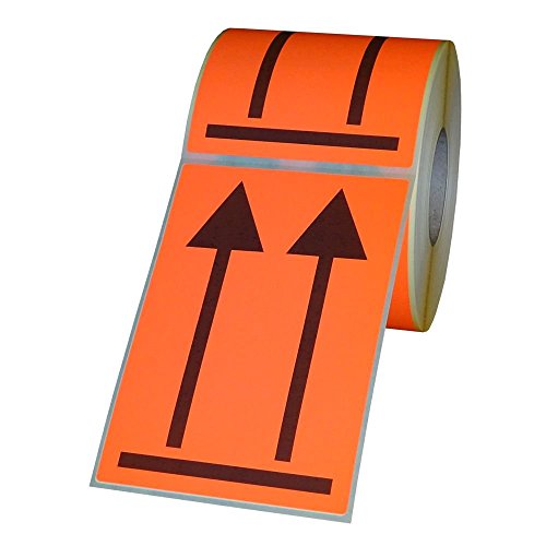 Versandetiketten "Doppelpfeil - hier oben" auf Rolle - 100 x 150 mm - 500 Stück - schwarz/leuchtrot Versandetiketten "Doppelpfeil - hier oben" auf Rolle - 100 x 150 mm - 500 Stück - schwarz/leuchtrot von simhoa
