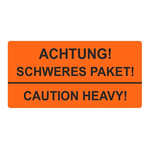 Warnetiketten/Versandaufkleber "Achtung! Schweres Paket! Caution Heavy!" auf Rolle - 30 x 62 mm - 1.000 Stück von simhoa
