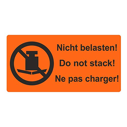 Warnetiketten/Versandaufkleber "Nicht belasten! Do not stack! Ne pas charger!" auf Rolle - 100 x 50 mm - 500 Stück Warnetiketten/Versandaufkleber "Nicht belasten! Do not stack! Ne pas charger!" auf Rolle - 100 x 50 mm - 500 Stück von simhoa