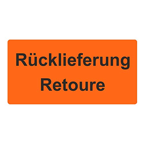 Warnetiketten/Versandaufkleber "Rücklieferung Retoure" auf Rolle - 30 x 62 mm - 1.000 Stück von simhoa