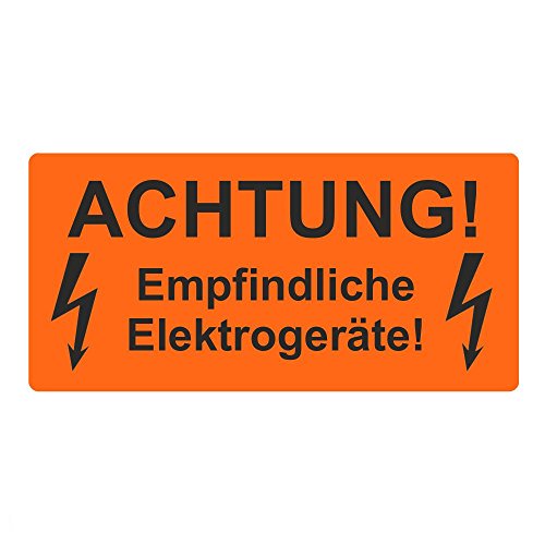 Warnetiketten/Versandetiketten"Achtung! Empfindliche Elektrogeräte!" auf Rolle - 100 x 50 mm - 500 Stück von Etikettenshop Thon