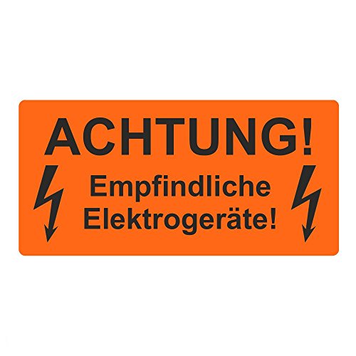 Warnetiketten/Versandetiketten "Achtung! Empfindliche Elektrogeräte!" auf Rolle - 100 x 50 mm - 500 Stück von Etikettenshop Thon