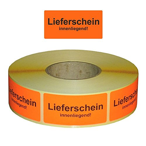 Warnetiketten/Versandetiketten "Lieferschein innenliegend" auf Rolle - 30 x 62 mm - 1.000 Stück von Etikettenshop Thon