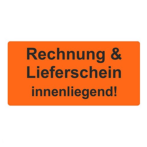 Warnetiketten/Versandetiketten "Rechnung & Lieferschein innenliegend" auf Rolle - 30 x 62 mm - 1.000 Stück von Etikettenshop Thon