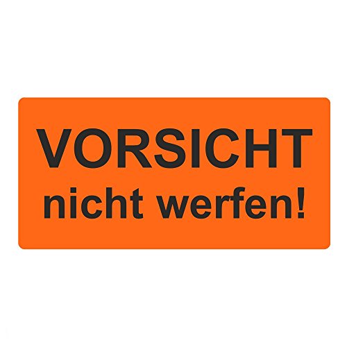 Warnetiketten/Versandetiketten "VORSICHT nicht werfen!" auf Rolle - 100 x 50 mm - 500 Stück von Etikettenshop Thon