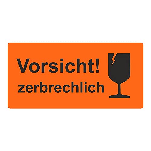 Warnetiketten/Versandetiketten "Vorsicht zerbrechlich" auf Rolle - 30 x 62 mm - 1.000 Stück von Etikettenshop Thon