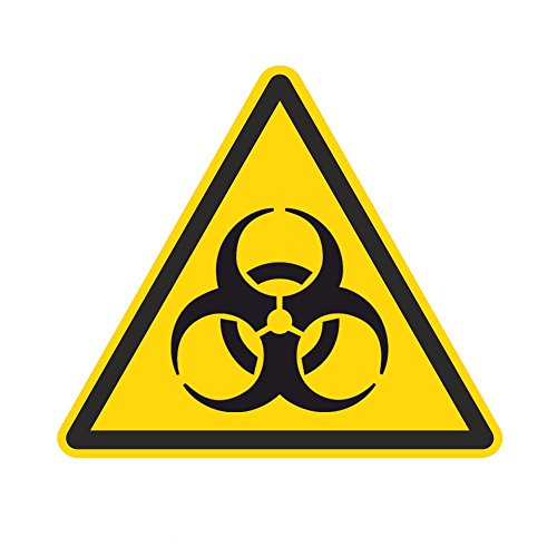 Warnzeichen W009 - Warnung vor Biogefährdung - Aufkleber aus Folie - 50 mm - 250 Stück von Etikettenshop Thon
