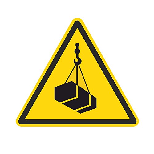 Warnzeichen W015 - Warnung vor schwebender Last - Aufkleber aus Folie - 50 mm - 250 Stück von simhoa