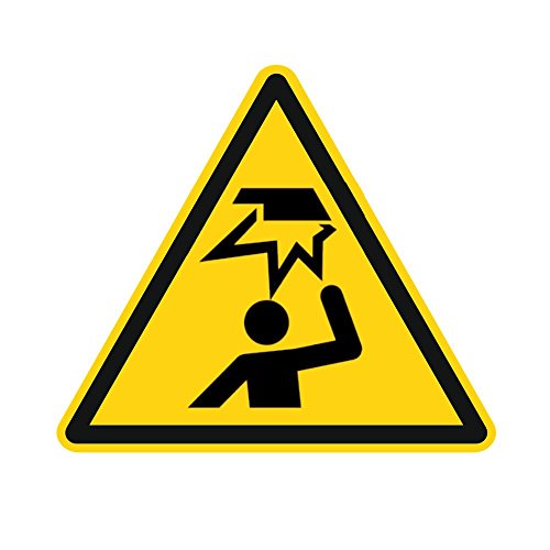Warnzeichen W020 - Warnung vor Hindernissen im Kopfbereich - Aufkleber aus Folie - 50 mm - 250 Stück von Etikettenshop Thon