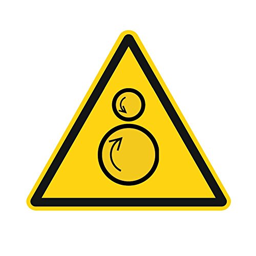 Warnzeichen W025 - Warnung vor gegenläufigen Rollen - Aufkleber aus Folie - 50 mm - 250 Stück von Etikettenshop Thon