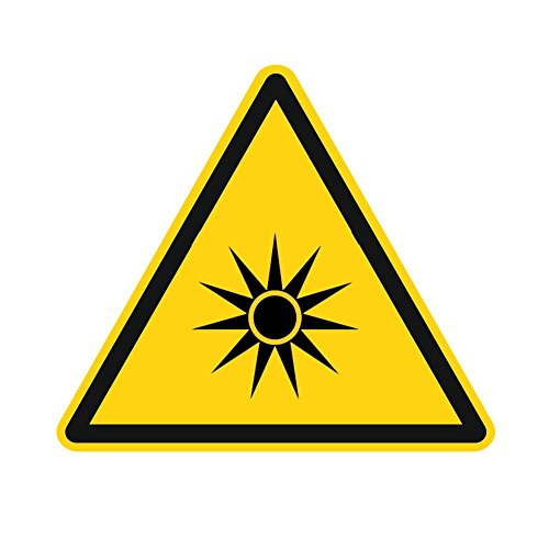Warnzeichen W027 - Warnung vor optischer Strahlung - Aufkleber aus Folie - 50 mm - 250 Stück von simhoa