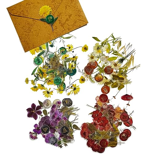 160 Stück Blumen-Umschlagversiegelungsaufkleber Wachssiegel-Aufkleber Selbstklebende Goldaufkleber für Valentinstag Geburtstag Brautdusche Party (Style1-160Pcs) von Etncy Life