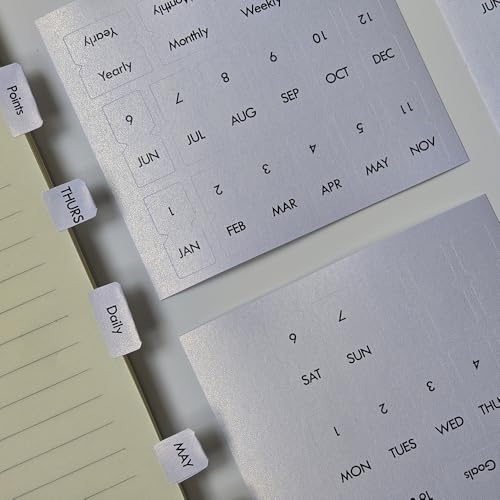 Calendar Stickers Monthly Index Tabs for Trip Planning, Scrapbooking, Calendar Decorating, Vacation Journaling (Cream) von Etncy Life