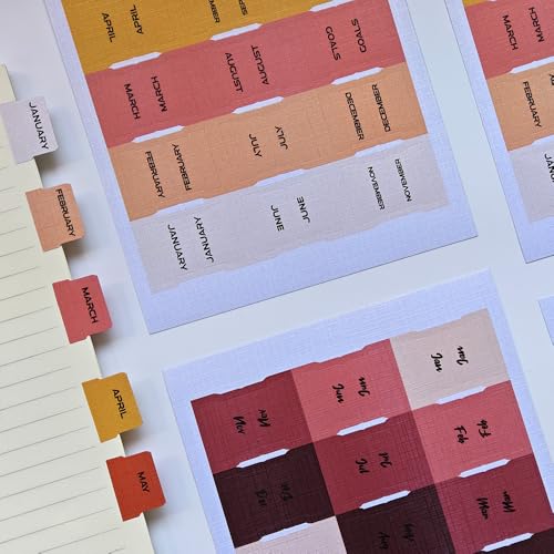 Monatliche Tabs Kalender Aufkleber Monatliche Kalender Aufkleber Tabs Adhesive Index Tabs für Planer, Journal, Notizbuch, Agenden und Organisatoren, Bürobedarf (Autumn) von Etncy Life
